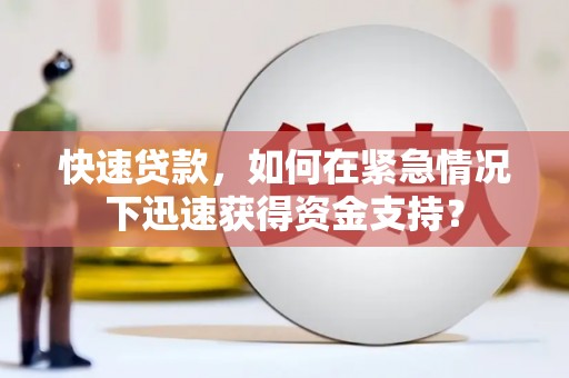铁东快速贷款，如何在紧急情况下迅速获得资金支持？