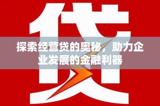沿河探索经营贷的奥秘，助力企业发展的金融利器