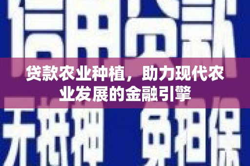武陵源贷款农业种植，助力现代农业发展的金融引擎